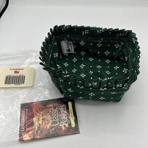 Vintage Longaberger Green Floral Pie Basket Liner New Cottage Farmhouse Kitchen